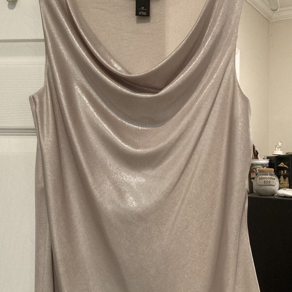 White House/Black Market gold metallic sleeveless top, size Medium